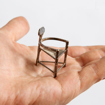 Miniature Silver Turner Chair, Koninklijke Van Kempen & Begeer, Netherlands. Mid-20th century.