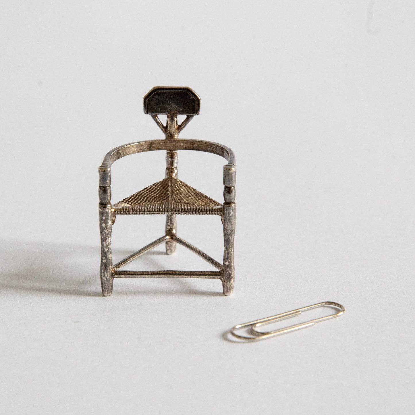 Miniature Silver Turner Chair, Koninklijke Van Kempen & Begeer, Netherlands. Mid-20th century.