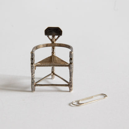 Miniature Silver Turner Chair, Koninklijke Van Kempen & Begeer, Netherlands. Mid-20th century.