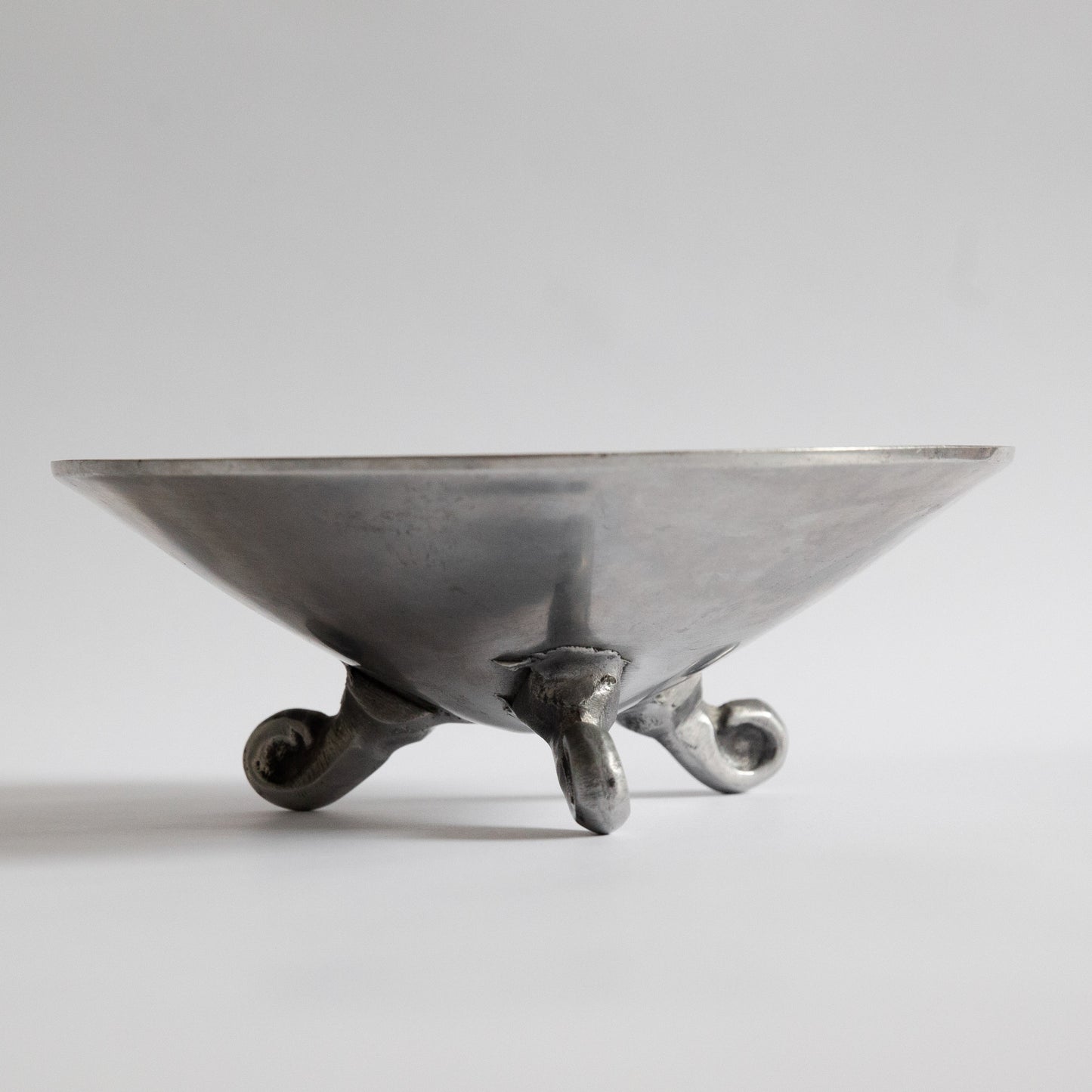 Postmodern Pewter & Mother of Pearl Footed Bowl. Early 2000s.