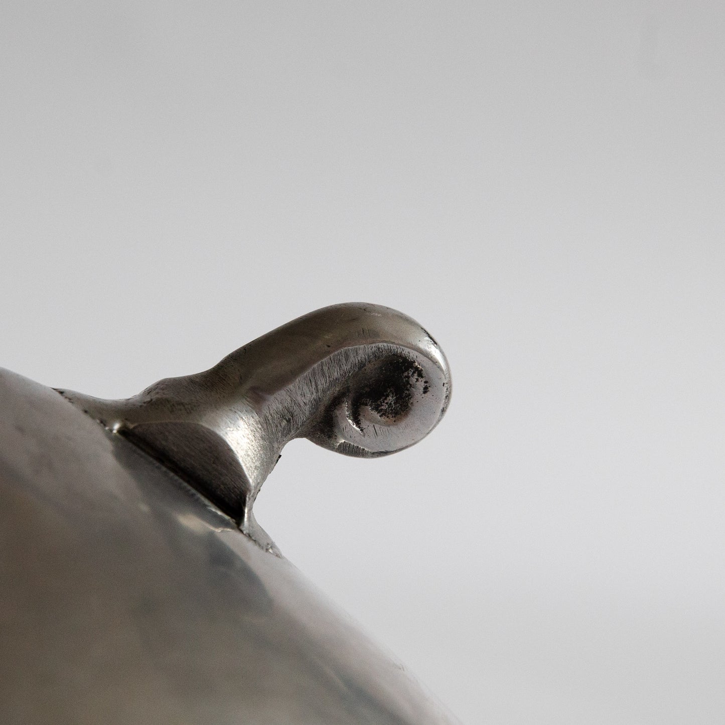 Postmodern Pewter & Mother of Pearl Footed Bowl. Early 2000s.