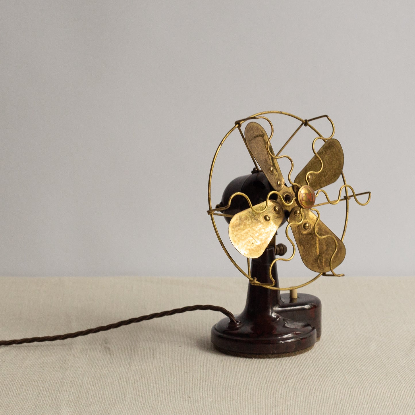 Rare bakelite desk fan, E.M.I., Netherlands. 1950s.