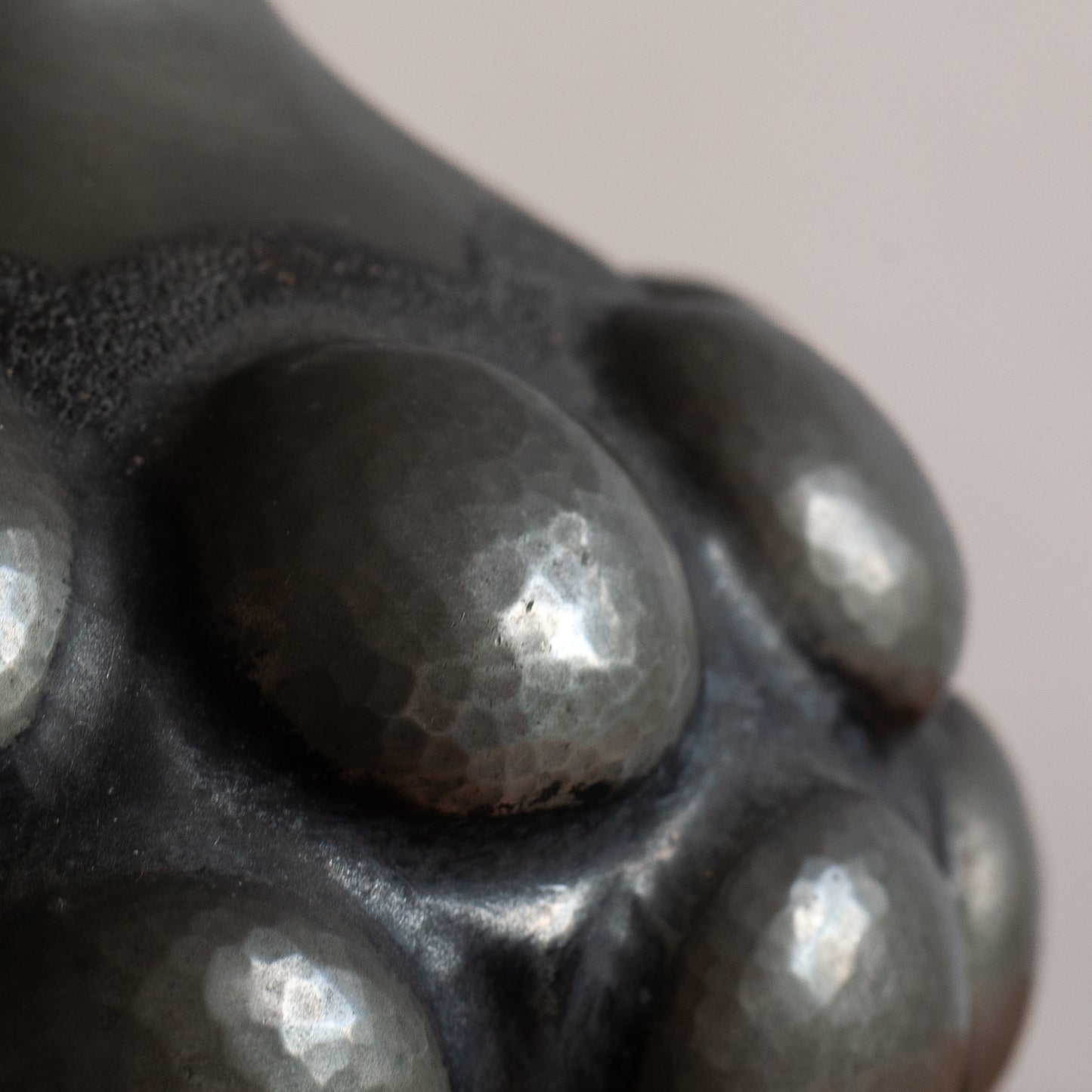 Hand Hammered Pewter Vase, Solesmes Pewter, France. 1930s.