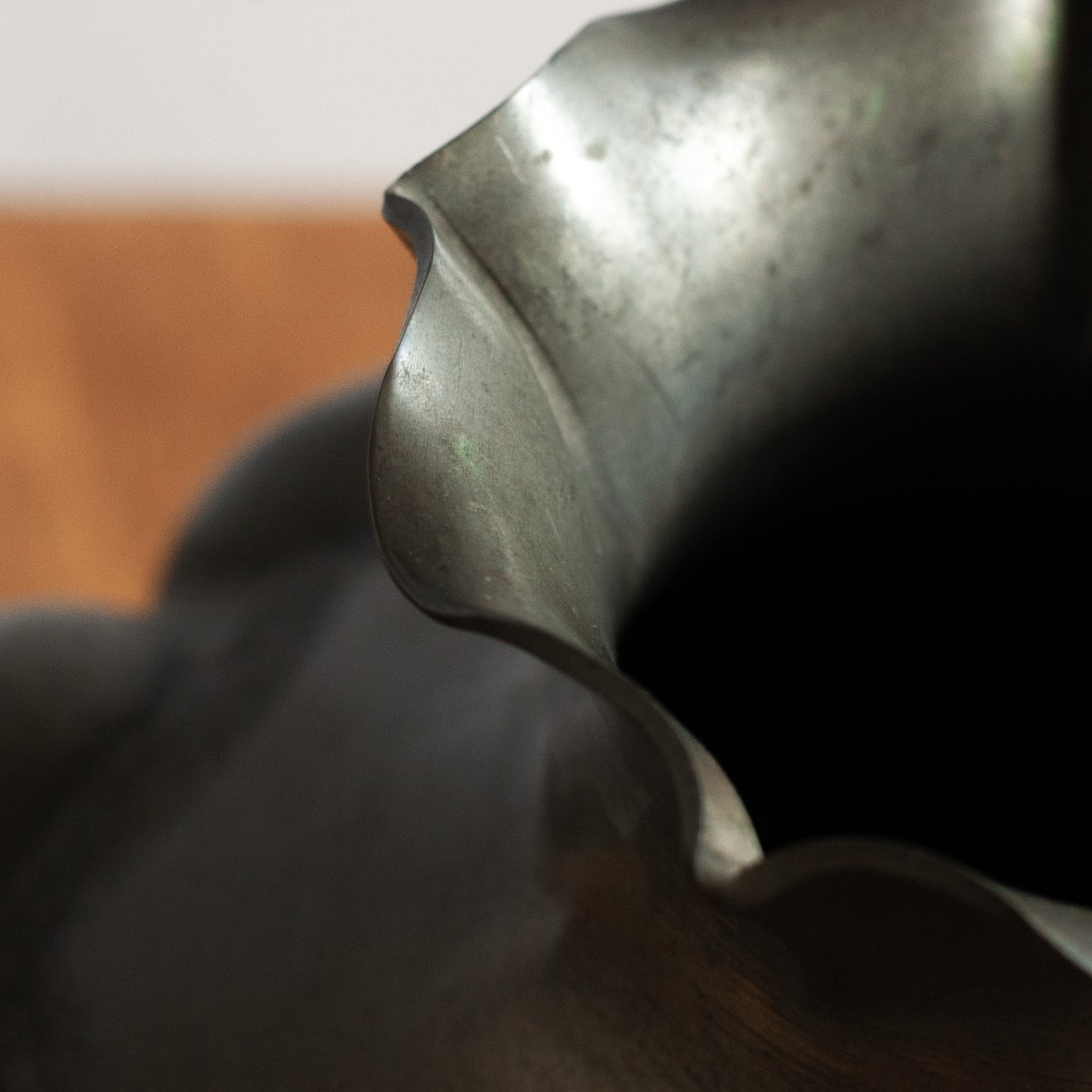 Hand Hammered Pewter Vase, Solesmes Pewter, France. 1930s.