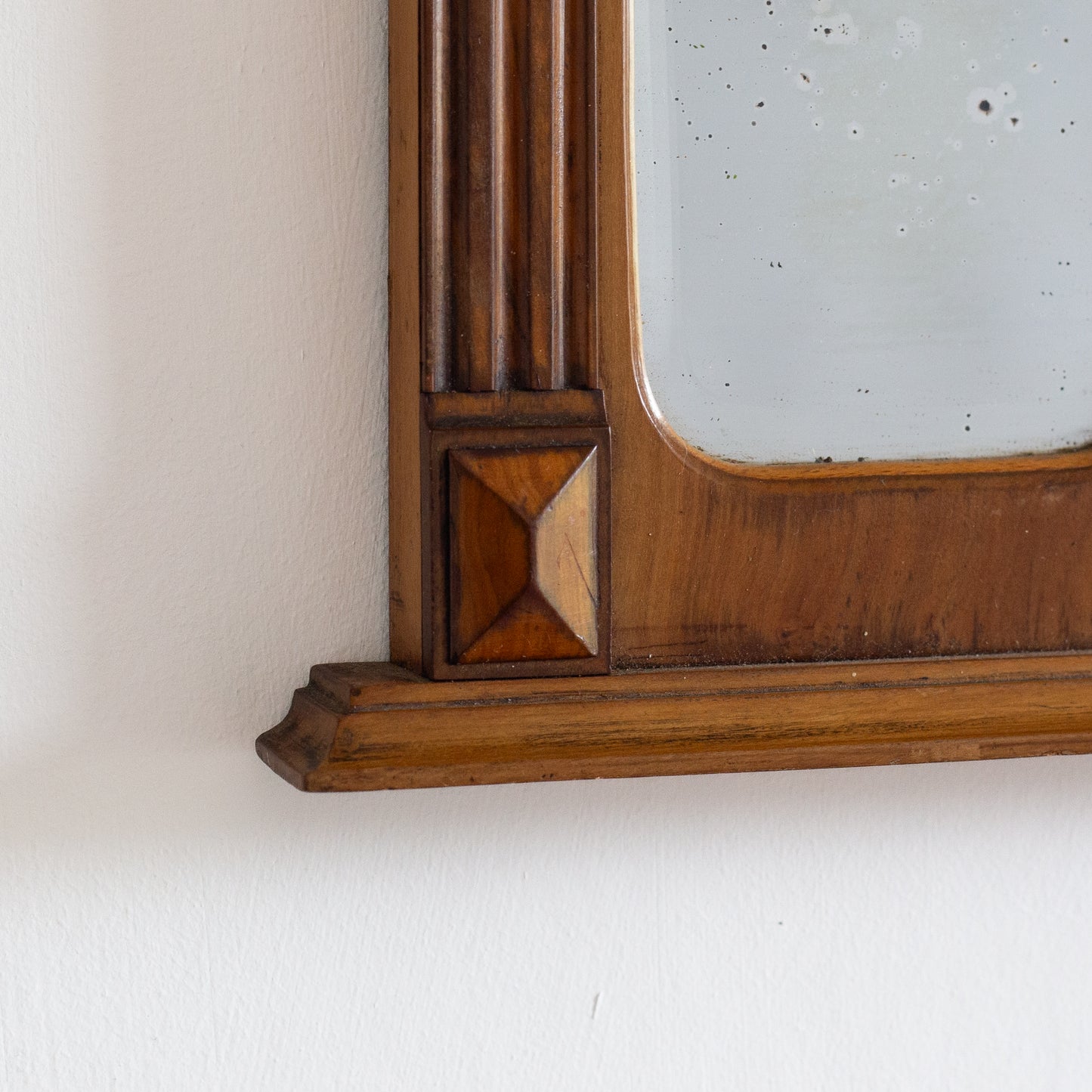 Greek Revival Triptych Mirror with Hooks. Mid-20th century.