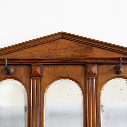 Greek Revival Triptych Mirror with Hooks. Mid-20th century.