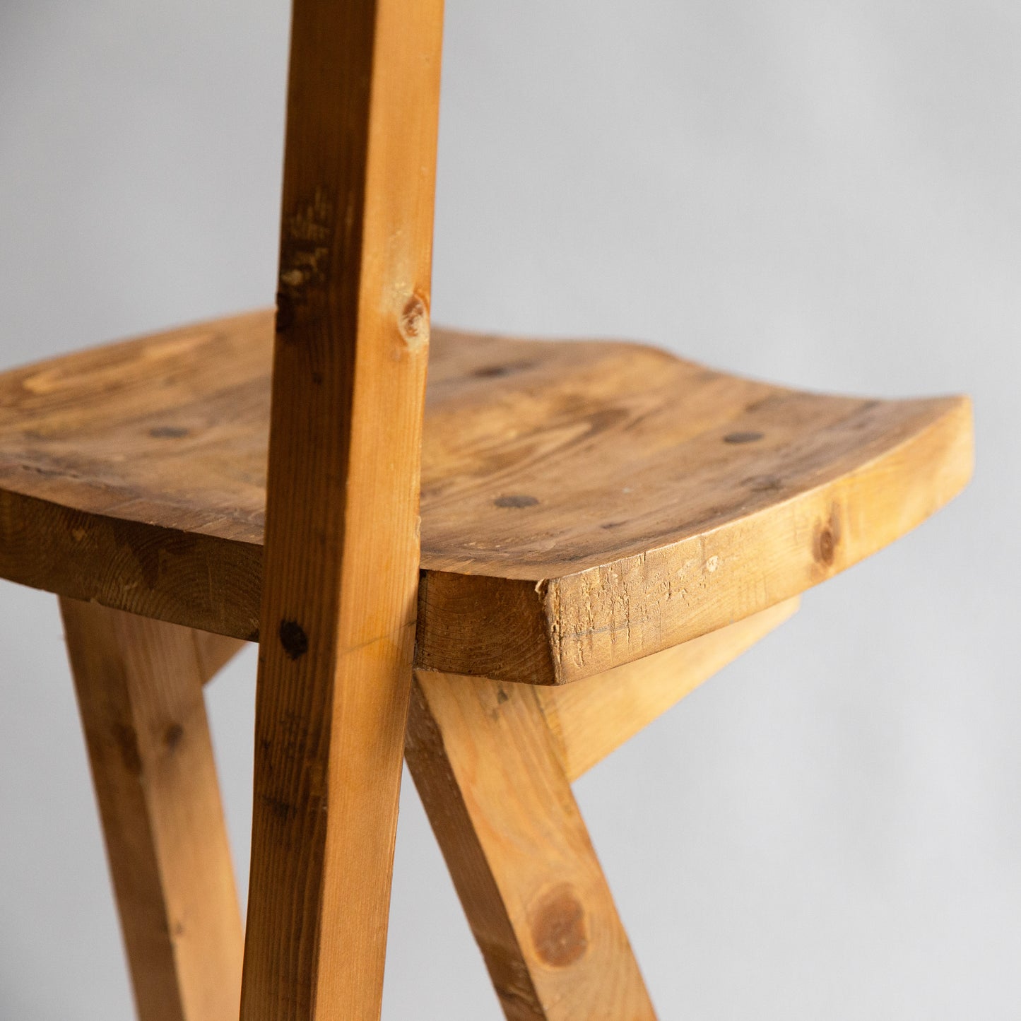 Unique Pine Stool, Possible Prototype, Richard La Trobe-Bateman, England. 1990s.