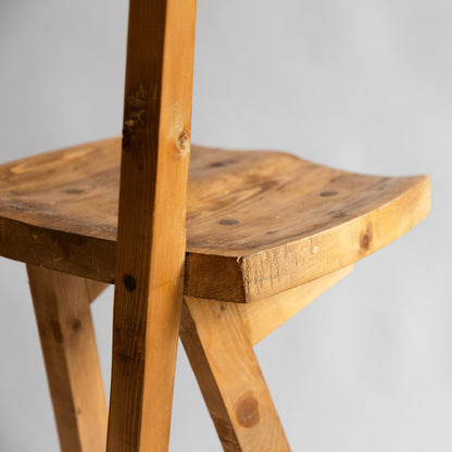 Unique Pine Stool, Possible Prototype, Richard La Trobe-Bateman, England. 1990s.