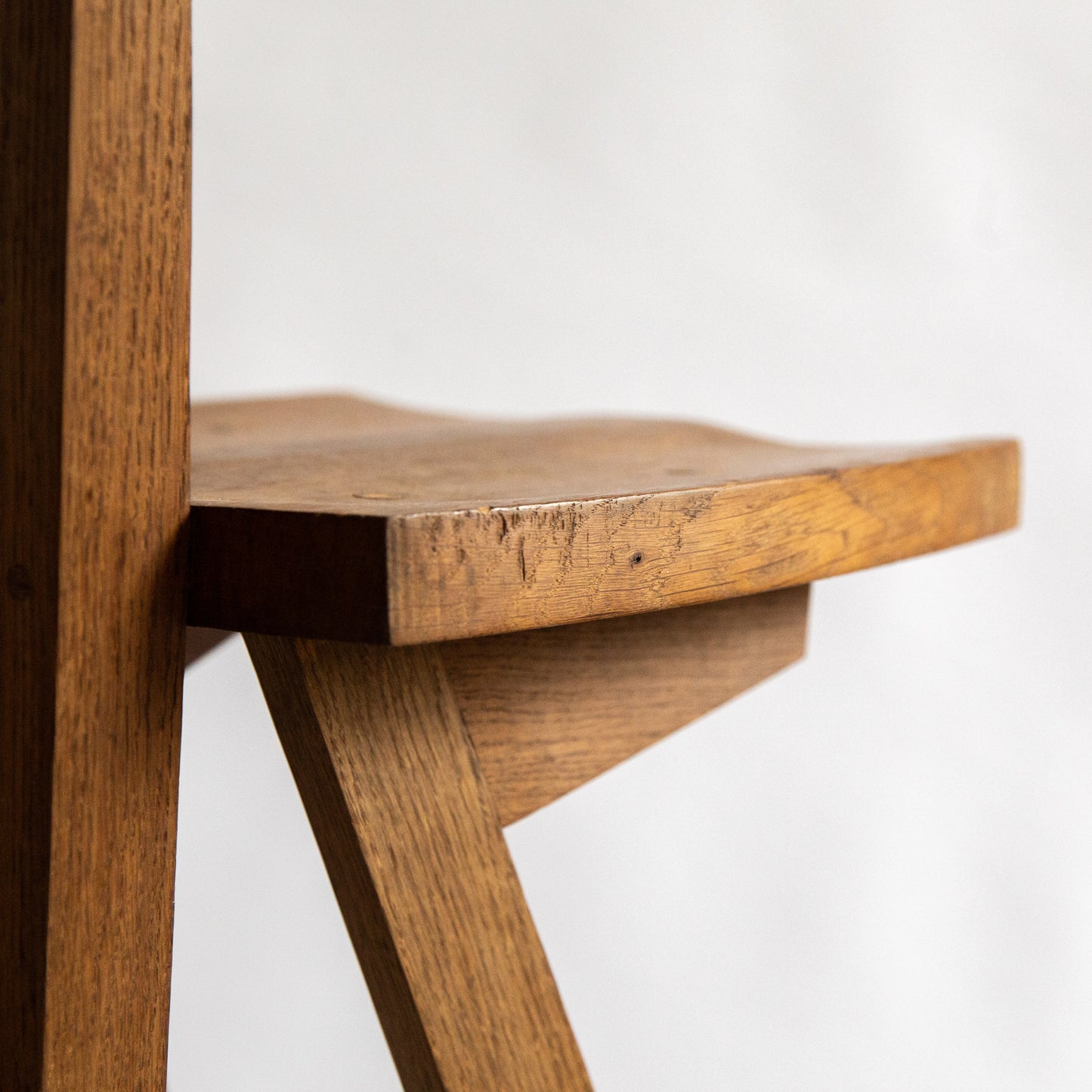 Unique Oak Stool, Richard La Trobe-Bateman, England. 1990s.