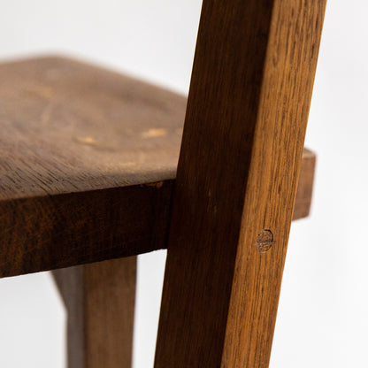 Unique Oak Stool, Richard La Trobe-Bateman, England. 1990s.