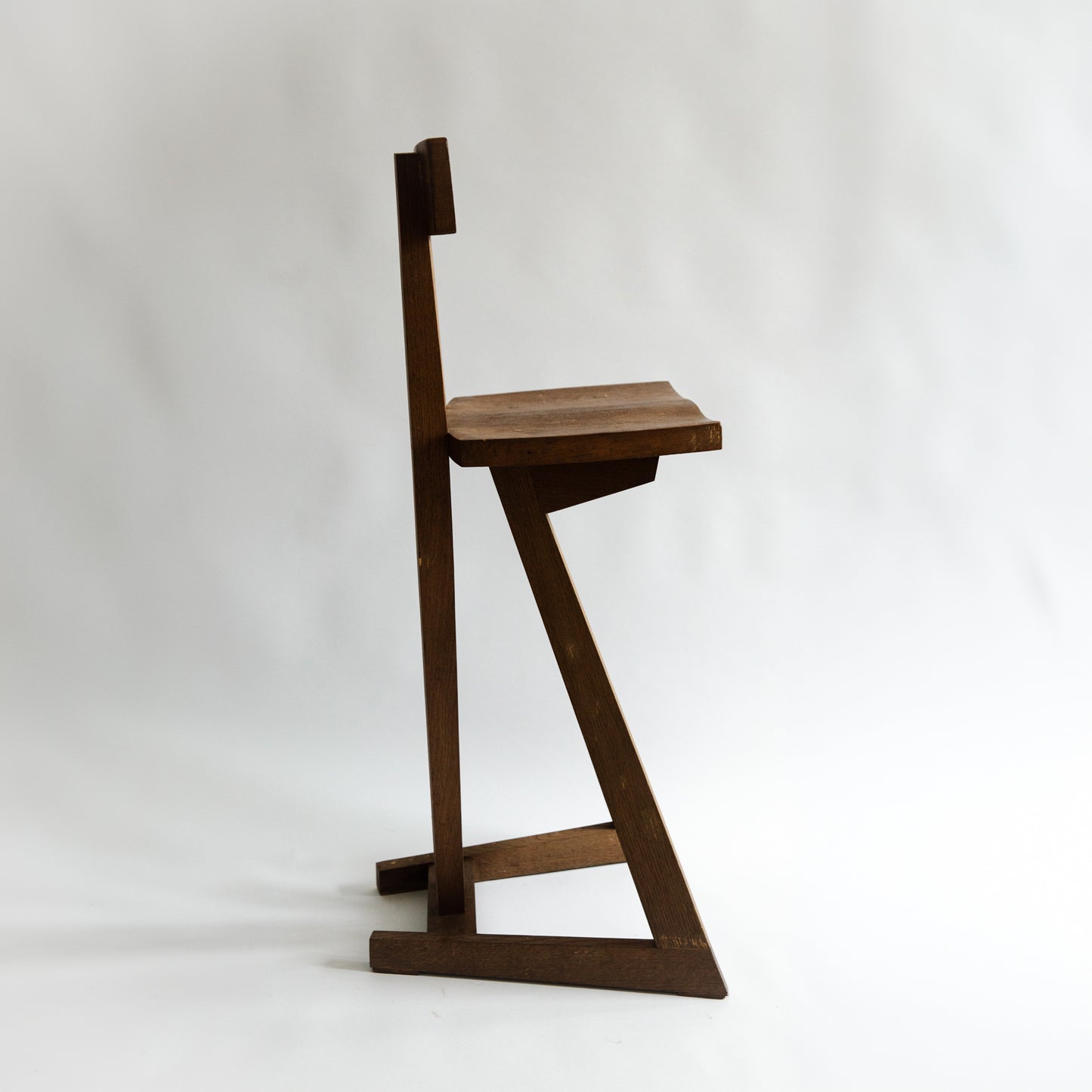 Unique Oak Stool, Richard La Trobe-Bateman, England. 1990s.