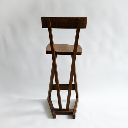 Unique Oak Stool, Richard La Trobe-Bateman, England. 1990s.