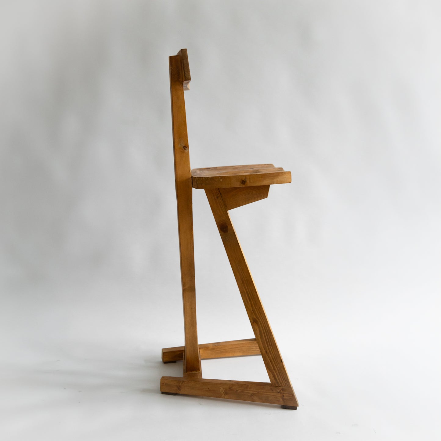 Unique Pine Stool, Possible Prototype, Richard La Trobe-Bateman, England. 1990s.