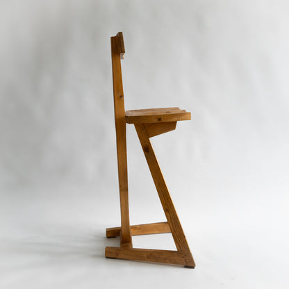 Unique Pine Stool, Possible Prototype, Richard La Trobe-Bateman, England. 1990s.
