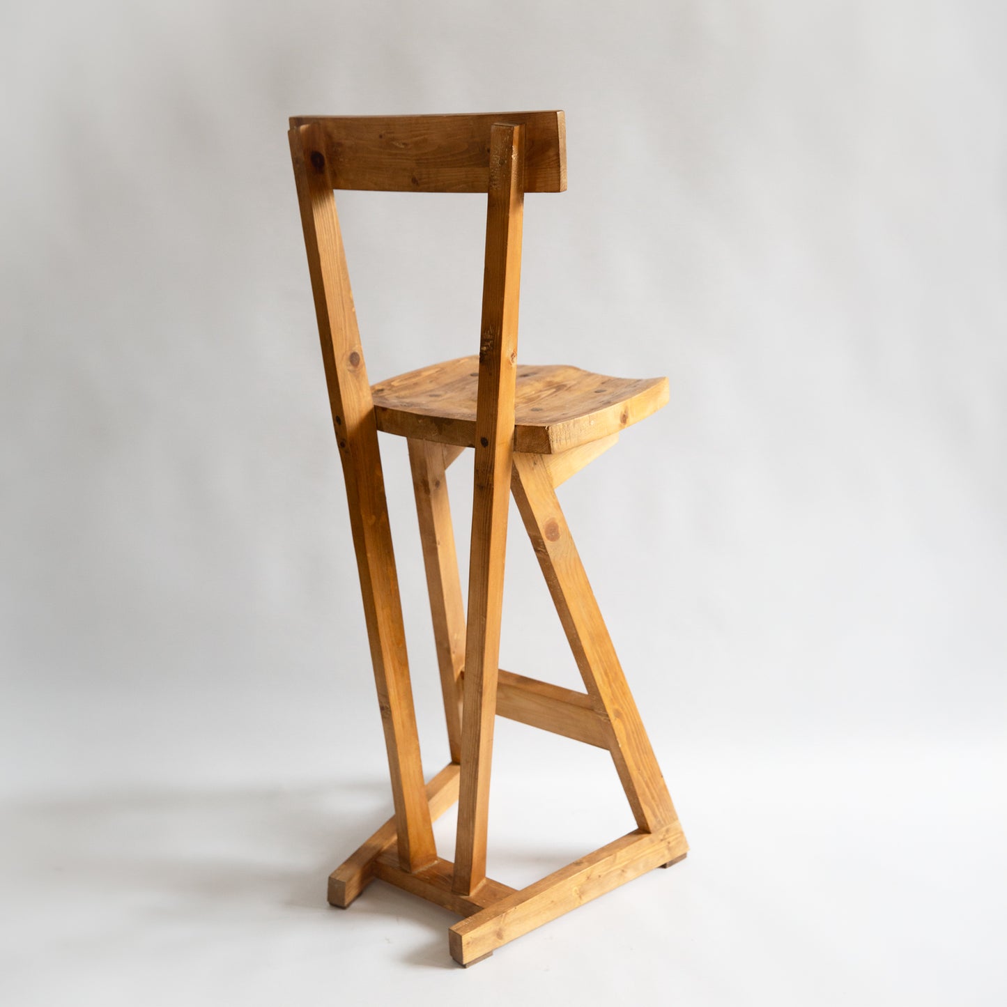 Unique Pine Stool, Possible Prototype, Richard La Trobe-Bateman, England. 1990s.