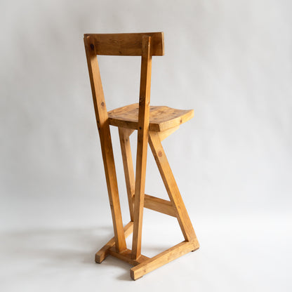 Unique Pine Stool, Possible Prototype, Richard La Trobe-Bateman, England. 1990s.