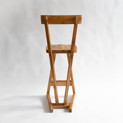 Unique Pine Stool, Possible Prototype, Richard La Trobe-Bateman, England. 1990s.