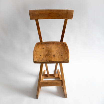 Unique Pine Stool, Possible Prototype, Richard La Trobe-Bateman, England. 1990s.