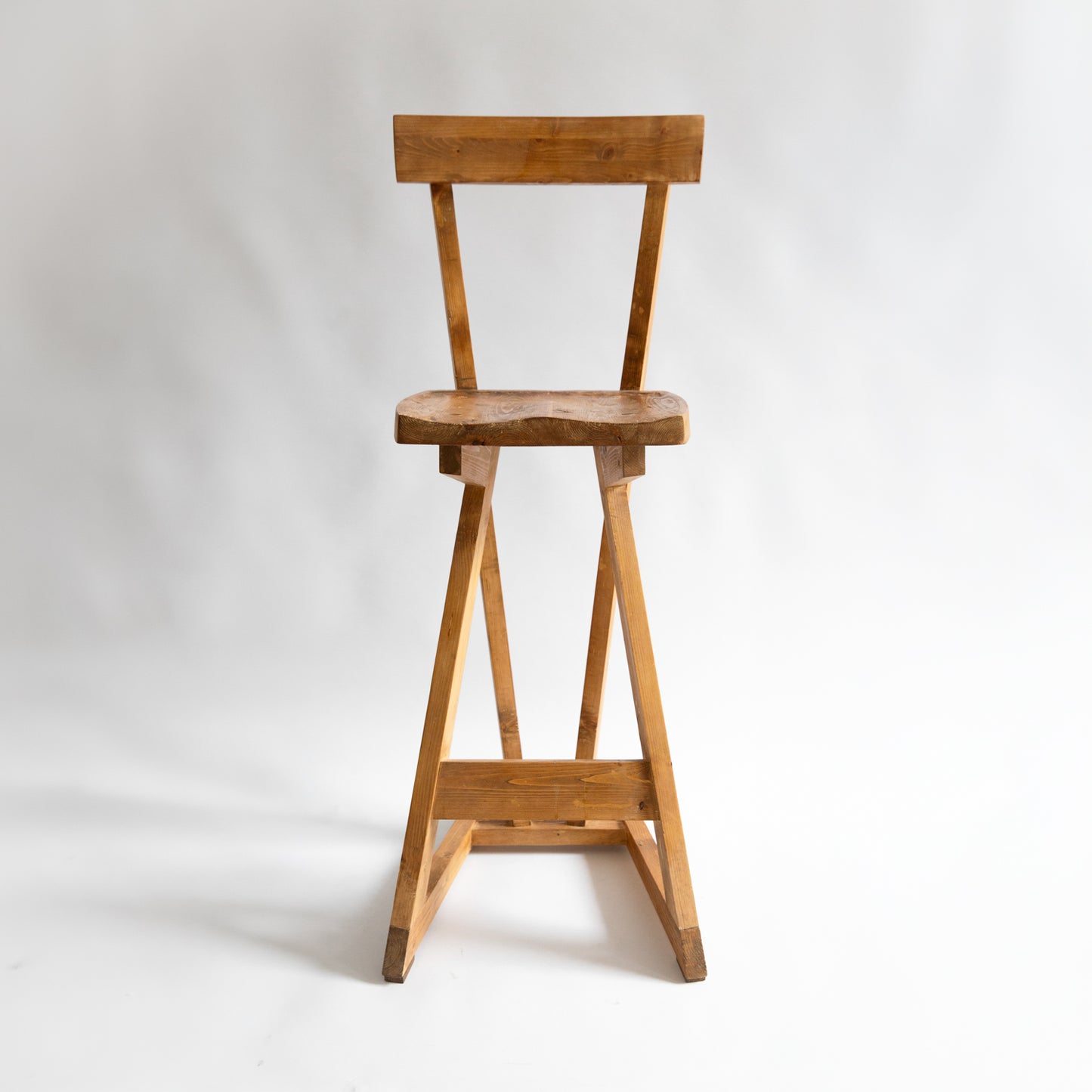 Unique Pine Stool, Possible Prototype, Richard La Trobe-Bateman, England. 1990s.