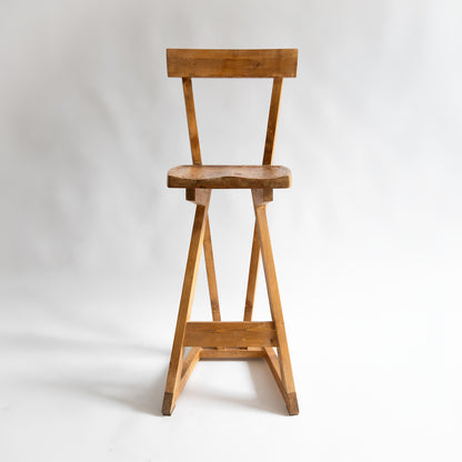 Unique Pine Stool, Possible Prototype, Richard La Trobe-Bateman, England. 1990s.