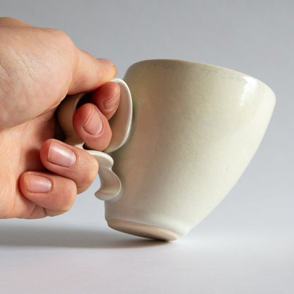 'Tango' Stoneware Mug in Off-White, Jaroslav Hrustalenko, England. 2000s.
