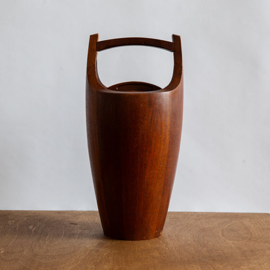 Early staved teak ice bucket, Jens Quistgaard, Dansk Designs, Denmark. 1950s.