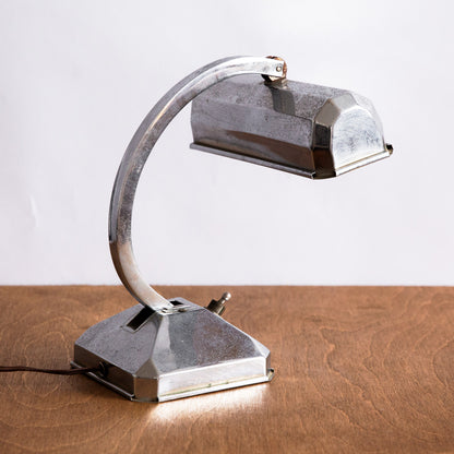Chrome Plated Bankers Lamp, France. 1930s.