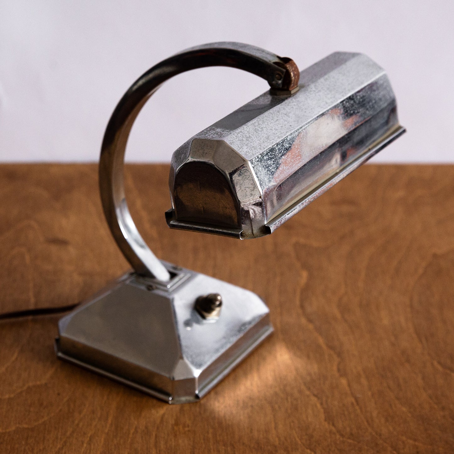 Chrome Plated Bankers Lamp, France. 1930s.