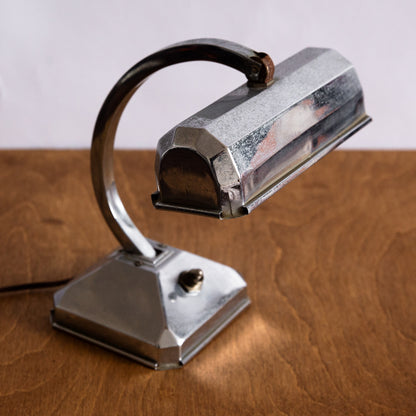 Chrome Plated Bankers Lamp, France. 1930s.