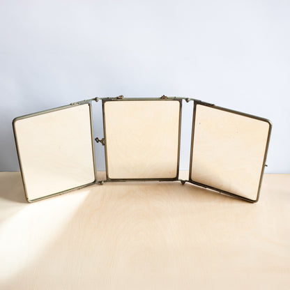 Standing/Hanging Barbers Triptych Mirror, France. 1950s.