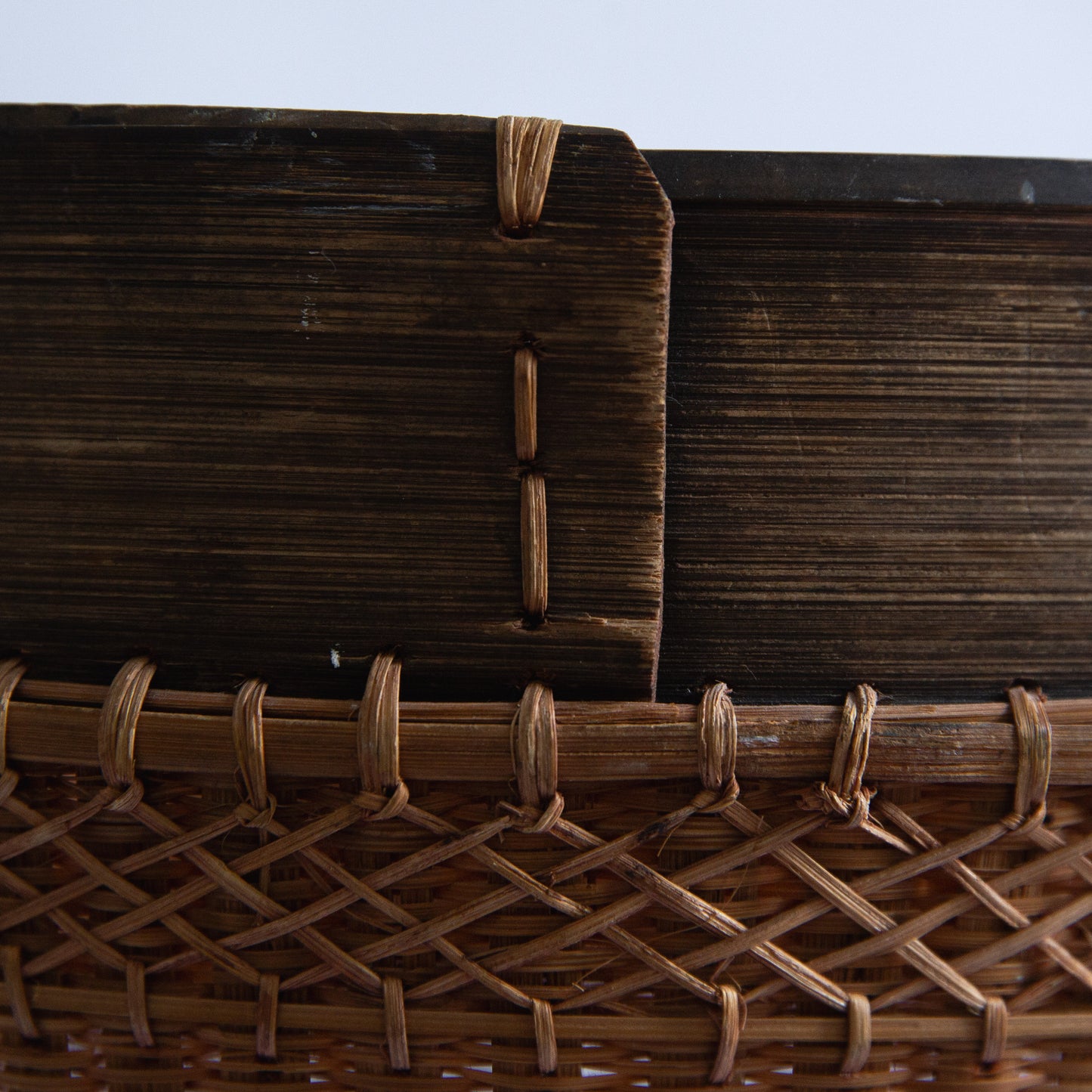 Large Bamboo and Rattan Grain Basket, Japan. Mid-20th century.