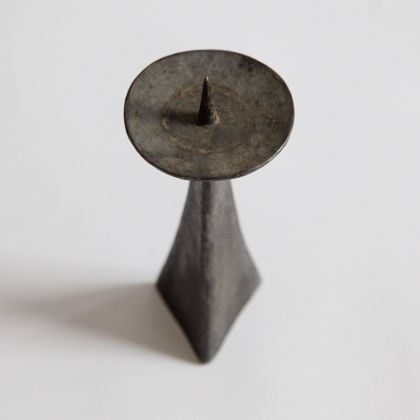 Brutalist Steel Pricket Candle Holder, Netherlands. 1970s.