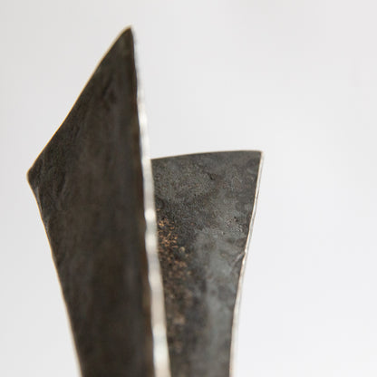 Brutalist Steel Pricket Candle Holder, Netherlands. 1970s.