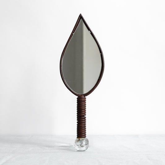 Unique large hand mirror, France. Late 20th Century.