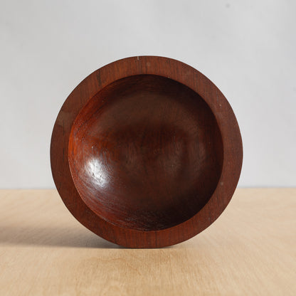 Unique Hand Carved Iroko Footed Bowl, Mid-20th century.