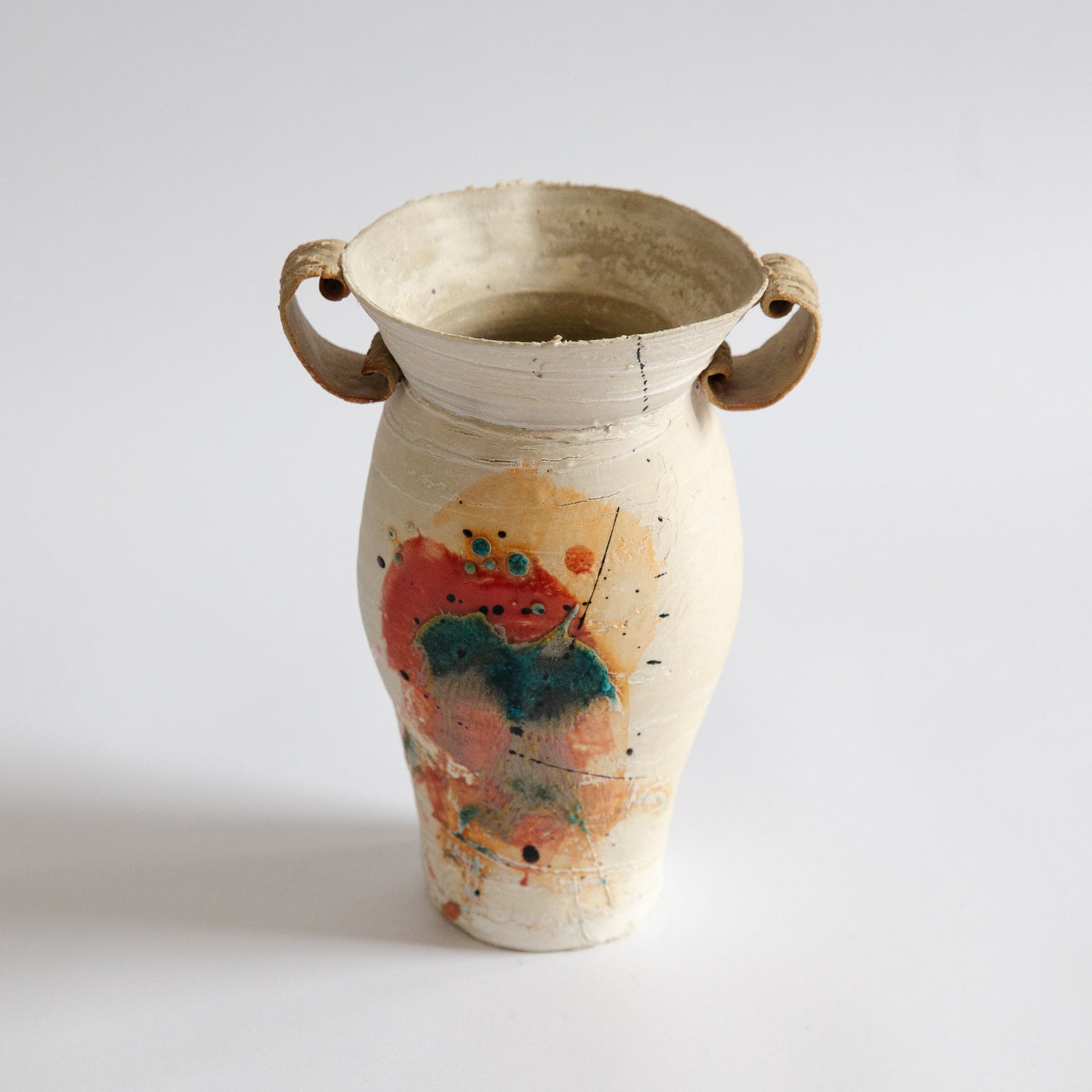 Stoneware Handled Vase, John Kershaw, England. 2000s.
