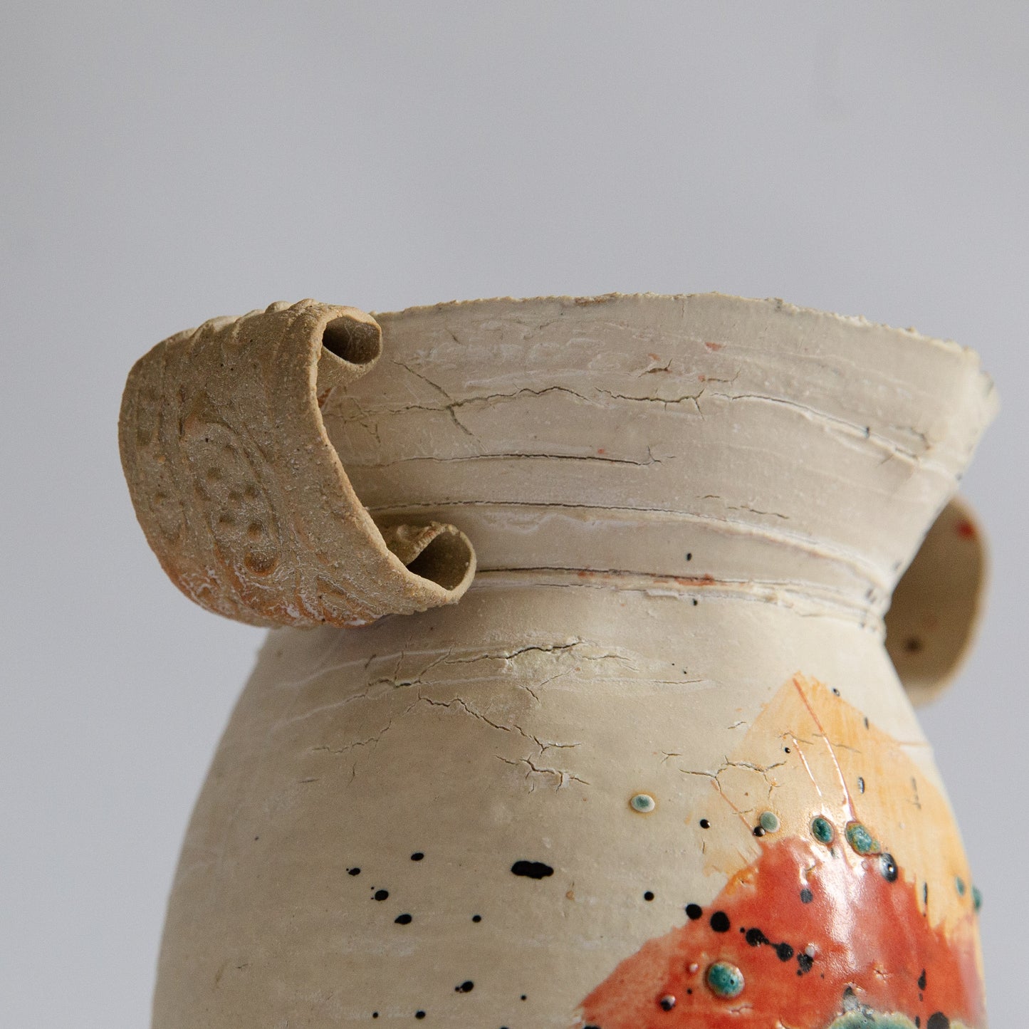 Stoneware Handled Vase, John Kershaw, England. 2000s.