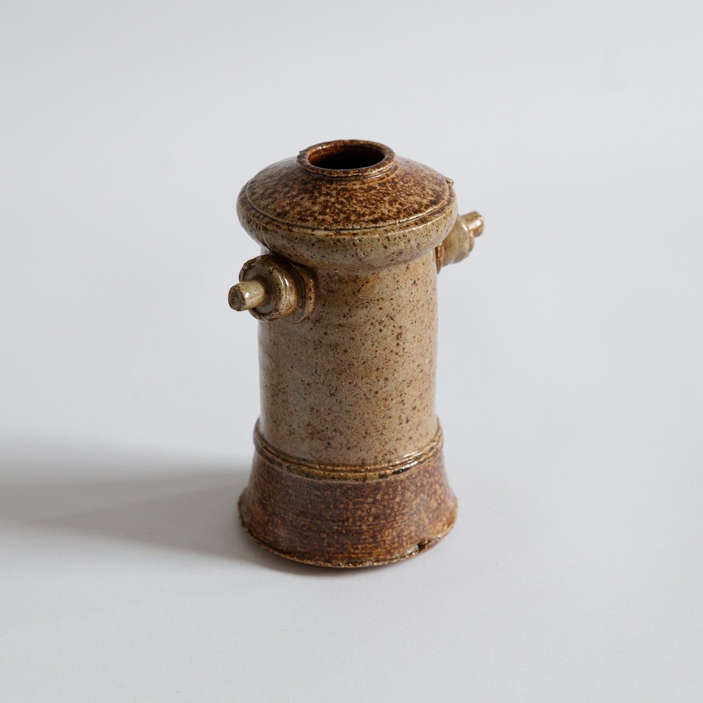 Unique Small Stoneware Handled Vase. Mid-20th century.