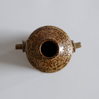 Unique Small Stoneware Handled Vase. Mid-20th century.