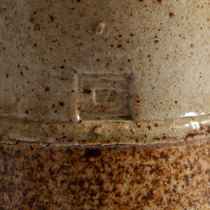 Unique Small Stoneware Handled Vase. Mid-20th century.