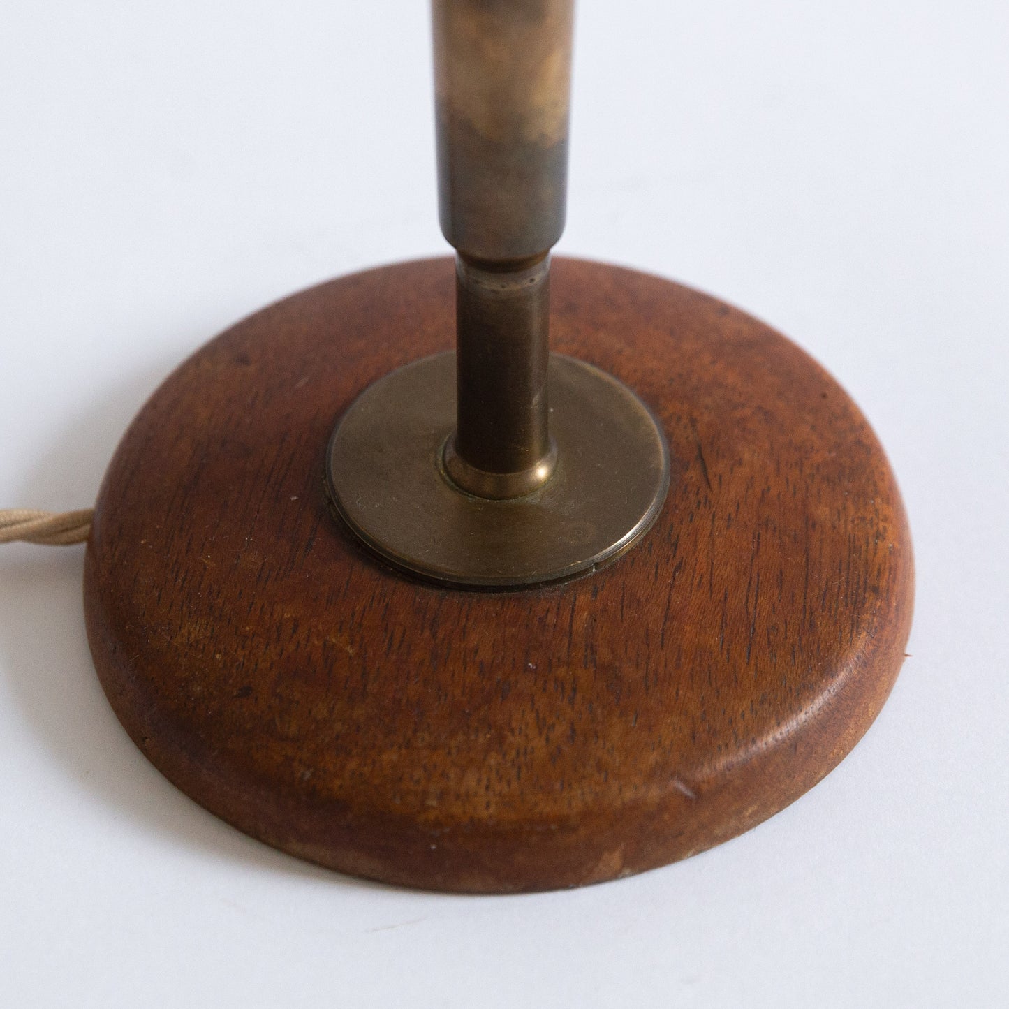 Brass and Teak Table Lamp, Italy. 1950s.