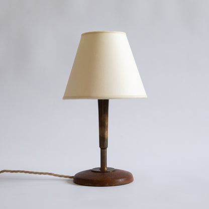 Brass and Teak Table Lamp, Italy. 1950s.