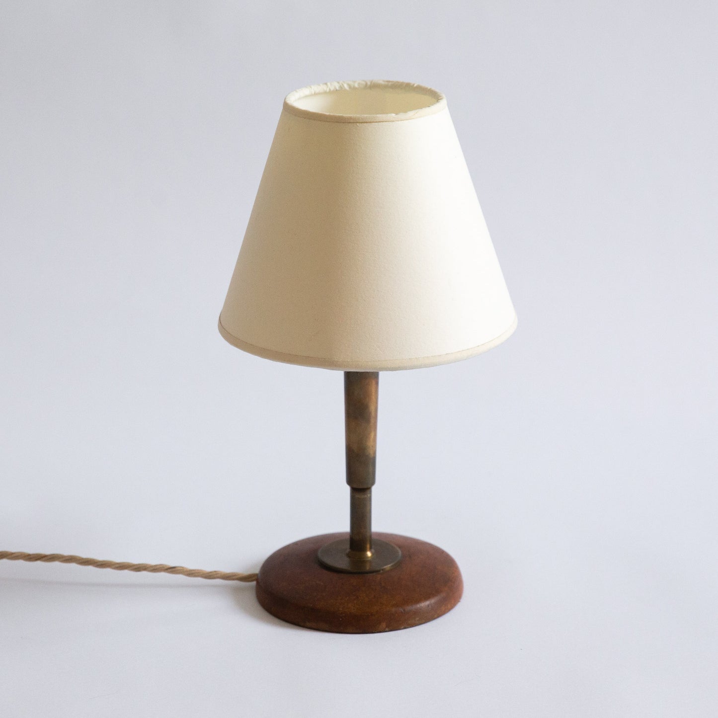 Brass and Teak Table Lamp, Italy. 1950s.