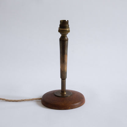 Brass and Teak Table Lamp, Italy. 1950s.