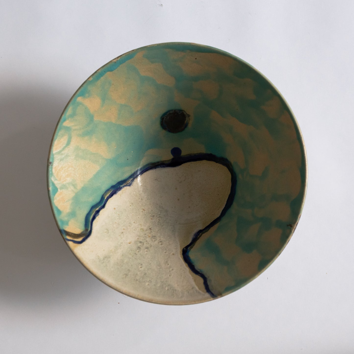 Unique Large Stoneware Bowl with Mount, Carl Cunningham-Cole, Sweden. 1983.