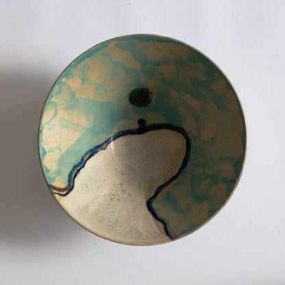 Unique Large Stoneware Bowl with Mount, Carl Cunningham-Cole, Sweden. 1983.
