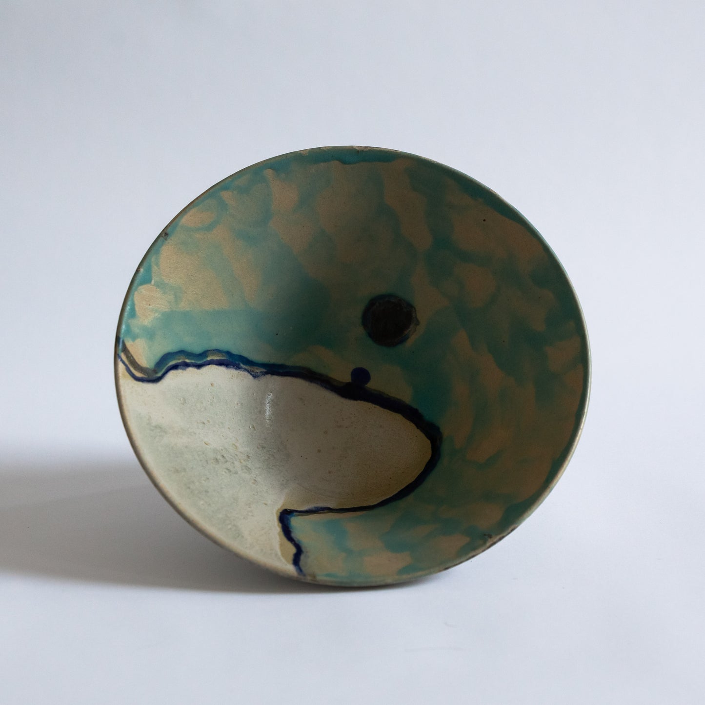 Unique Large Stoneware Bowl with Mount, Carl Cunningham-Cole, Sweden. 1983.