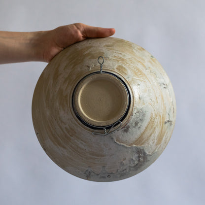 Unique Large Stoneware Bowl with Mount, Carl Cunningham-Cole, Sweden. 1983.