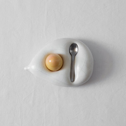Unique Sculptural Ceramic Egg Holder with Spoon, Portugal. Late C20th.