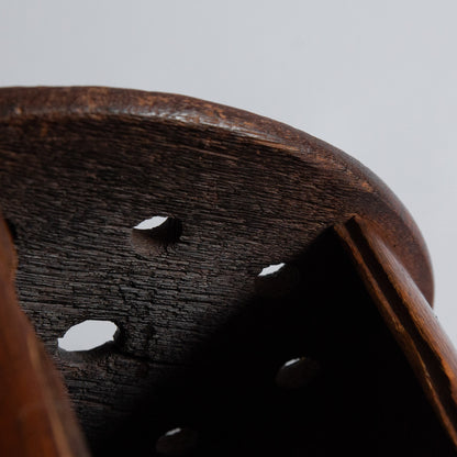 Unique Oak 'Stoof' Foot Warmer with Vessel, Netherlands. 1860s.